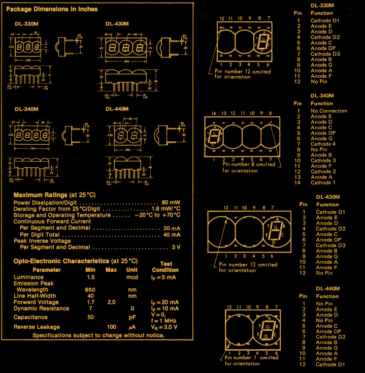 Litronix DL330 LED datasheet